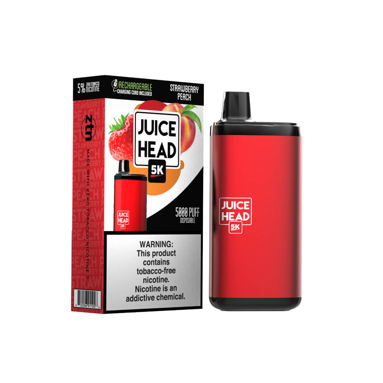Juice Head Bars 50MG ZTN Disposable Device - strawberry peach