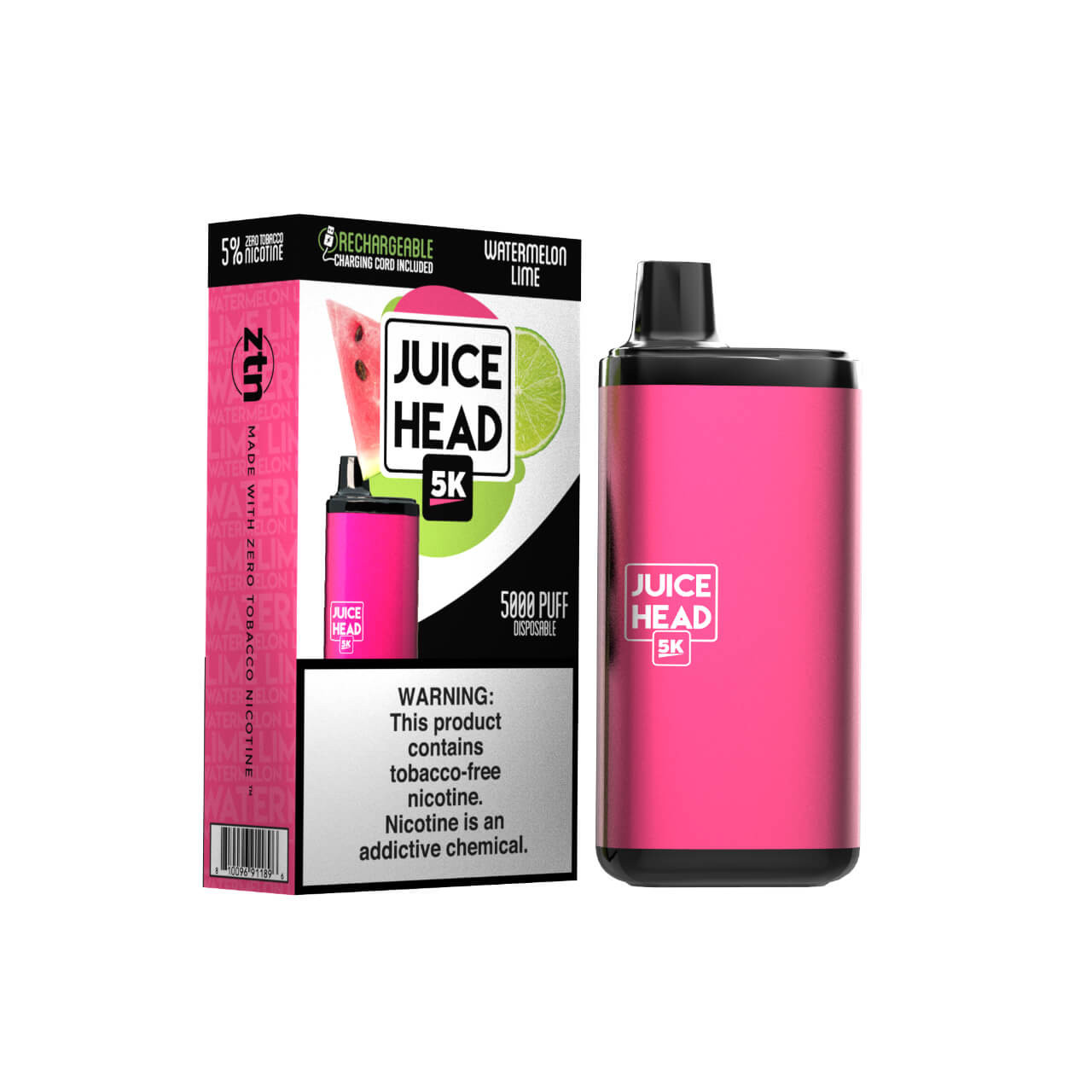 Juice Head Bars 50MG ZTN Disposable Device - watermelon lime
